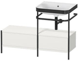 Duravit Waschtischset Happy D.2 Plus 1200x490mm ein Hahnloch taupe supermatt mit Metallkonsole