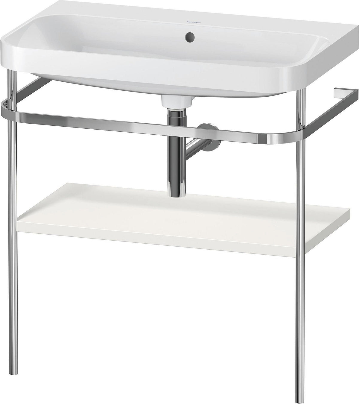 DURAVIT Happy D.2 c-shaped Waschtisch-Set 775 mm mit Metallkonsole, taupe seidenmatt