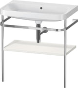 DURAVIT Happy D.2 c-shaped Waschtisch-Set 775 mm mit Metallkonsole, taupe seidenmatt