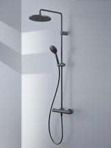 DURAVIT Duschsystem MinusFlow mit Brausethermostat, Bronze Gebürstet, 1124 mm