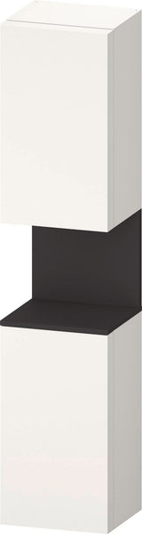 DURAVIT Qatego Hochschrank 400 mm Eiche Schwarz Matt – 2 Türen, Soft-Close, Tip-on