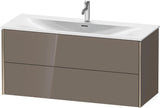 DURAVIT XViu Waschtischunterbau wandhängend 1210 mm, 2 Schubkästen, weiß matt – ohne Griff, mit Tip-On-Technik