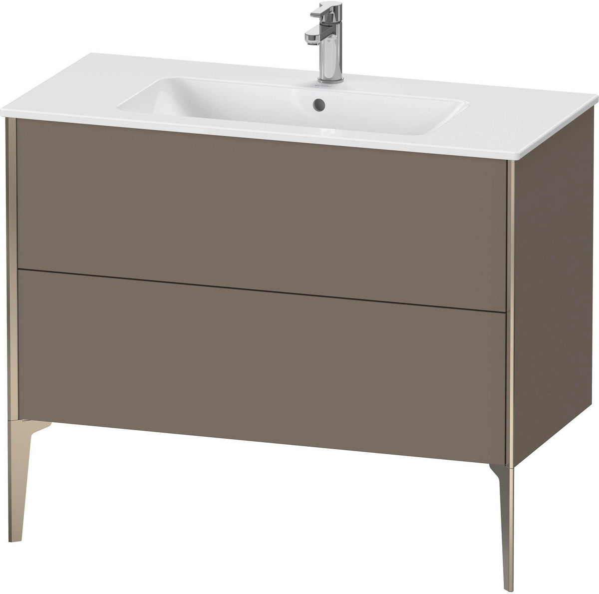 Duravit XViu Waschtischunterbau bodenstehend 1010 mm, 2 Auszüge, weiß matt, Tip-On