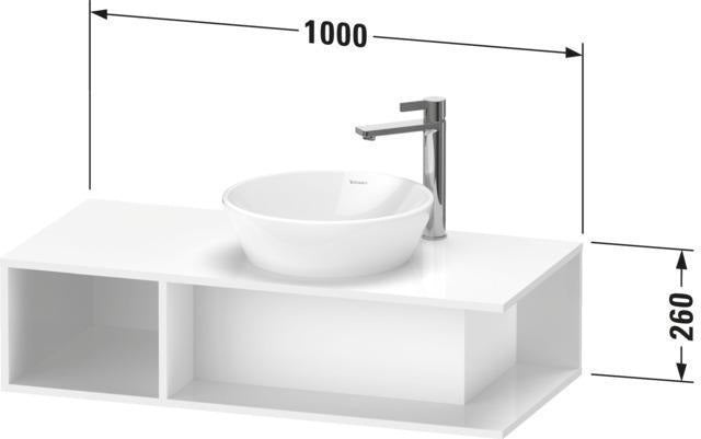 DURAVIT D-Neo Waschtischunterbau wandhängend 800 mm betongrau matt, Becken rechts, 1 offenes Fach