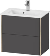 DURAVIT XViu Waschtischunterbau wandhängend 610 mm, 2 Schubladen, champagner matt/weiß matt