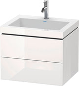 Duravit L-Cube c-bonded Waschtischset 600 mm Flannel Grey Hochglanz mit 2 Schubkästen