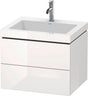 Duravit L-Cube Waschtischset mit Vero Air 500x600x480 mm, 2 Schubkästen, Graphit Matt