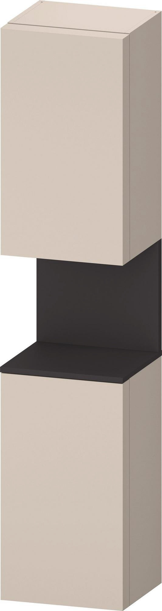 DURAVIT Qatego Hochschrank 400 mm, 2 Türen, weiß Hochglanz, Eiche Schw. Matt