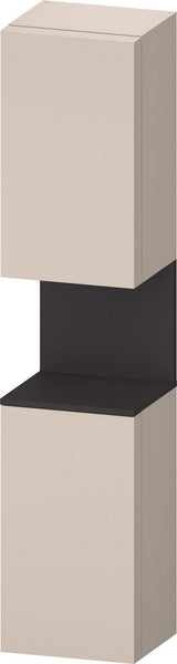 DURAVIT Qatego Hochschrank 400x360x1760mm, 2 Türen, Eiche Schwarz Matt – Wandhängend