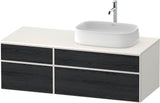 DURAVIT Zencha Konsolenwaschtischunterbau 1300 mm Eiche Anthrazit mit 2 Auszügen und Tip-on-Technik
