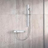 Duravit Brausestange 810 mm Chrom Weiß Hochglanz – Höhenverstellbar mit verdeckter Befestigung