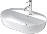 DURAVIT Aufsatzbecken Luv 600 mm weiß mit Hahnlochbank und Halbsäule, ohne Überlauf