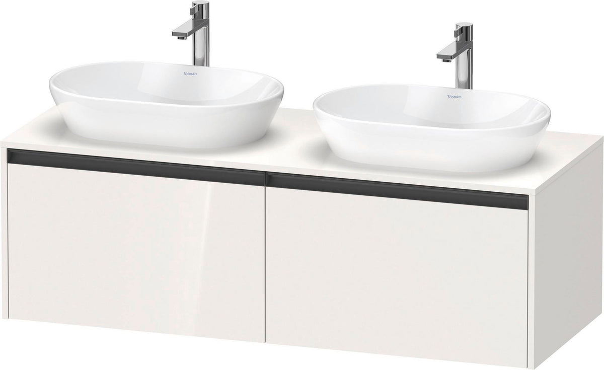 Duravit Ketho.2 Konsolen-Waschtischunterbau 1400 mm Betongrau Matt mit 2 Auszügen