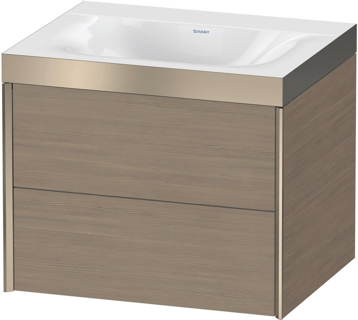 DURAVIT XViu c-bonded Waschtischunterschrank 600 mm, 2 Schubkästen, Eiche, wandhängend