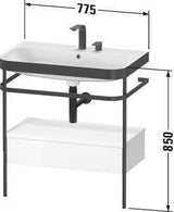Duravit Waschtischset Happy D.2 Plus 775x490mm ein Hahnloch taupe supermatt