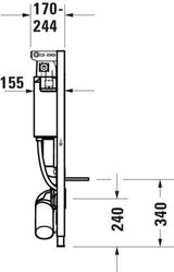 DURAVIT DuraSystem WC-Element Standard 99 cm – Trockenbau Installationssystem