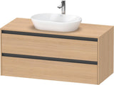 Duravit Ketho.2 Konsolen-Waschtischunterbau 1200 mm betongrau matt mit 2 Schubkästen