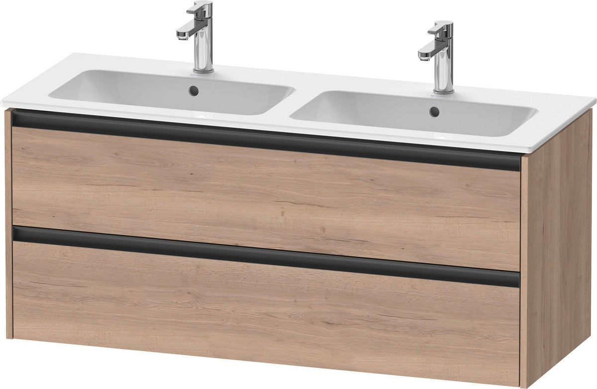 DURAVIT Ketho.2 Waschtischunterbau 1280 mm betongrau matt mit 2 Schubkästen und Soft-Close