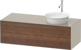 DURAVIT White Tulip Waschtischunterbau 1300 mm wandhängend, 2 Schubkästen, Becken rechts, Nordic Weiß seidenmatt