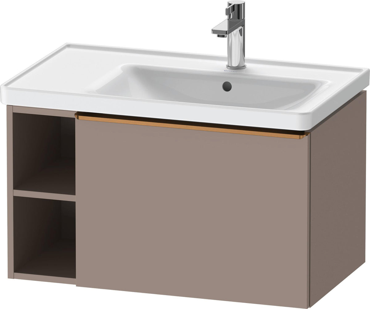 DURAVIT D-Neo Waschtischunterbau 784 mm wandhängend mit 1 Auszug und 2 offenen Fächern in Betongrau Matt