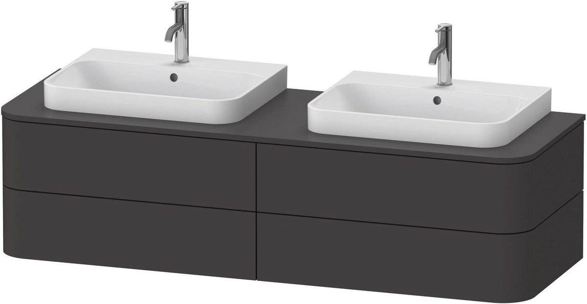 DURAVIT Happy D.2 Konsolenwaschtischunterbau 1600 mm mit 4 Schubkästen, Tip-On & LED