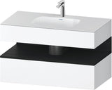 DURAVIT Qatego Einbauwaschtisch mit Konsolenwaschtischunterbau 1000 mm, 1 Auszug, antibakteriell