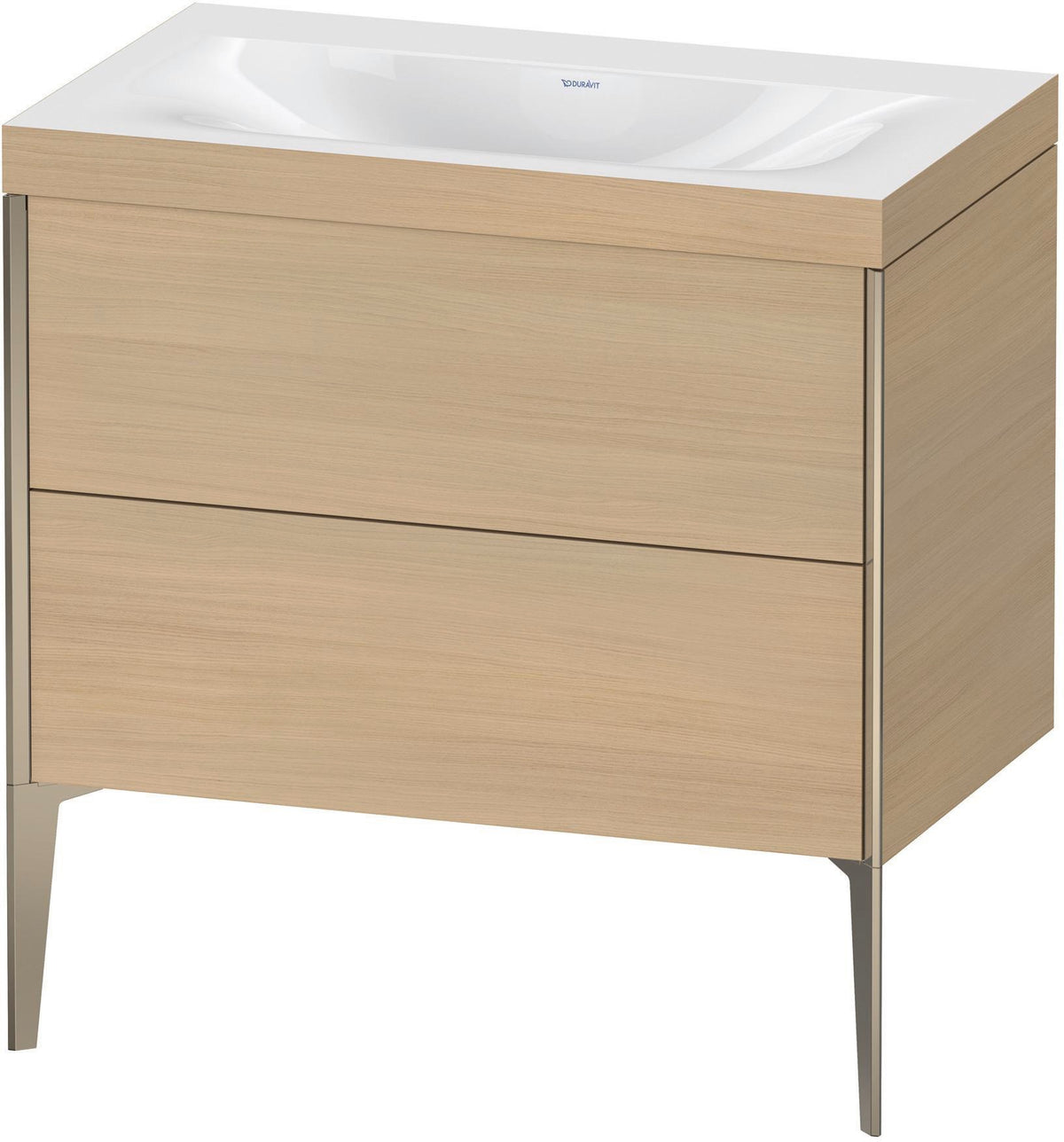 DURAVIT XViu c-bonded Waschtischset 800 mm bodenstehend mit 2 Auszügen und Tip-on Technik