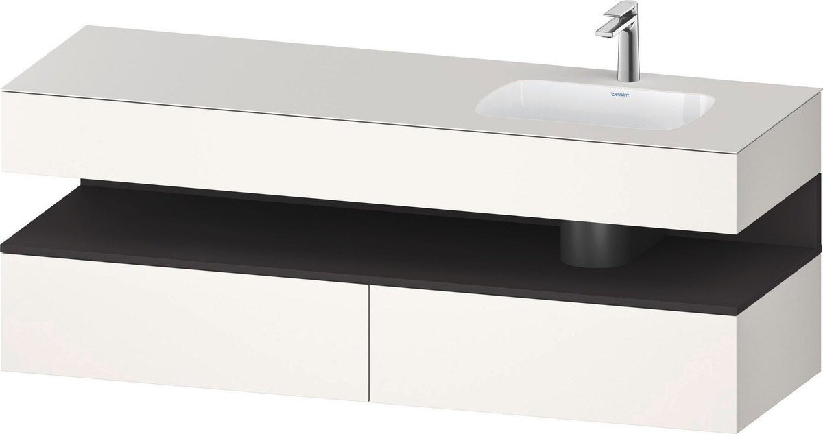 DURAVIT Qatego Einbauwaschtisch mit Konsolenwaschtischunterbau 1600 mm Weiß Matt