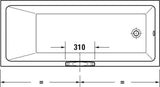 DURAVIT Wannengriff Universal 300 mm glanzverchromt – Haltegriff für sicheren Halt in der Badewanne