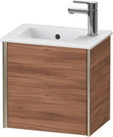DURAVIT XViu Waschtischunterbau wandhängend 410 mm nussbaum dunkel, 1 Tür links, Tip-On