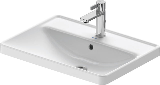 Duravit D-Neo Einbauwaschtisch 600 mm, 1 Hahnloch, mit Überlauf, weiß