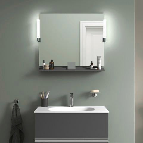 DURAVIT Sivida Spiegelablage 800x115x35mm Chrom/Weiß Matt – Montage unter Spiegel inkl. Befestigungsmaterial