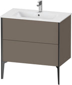 flannel grey seidenmatt / Mitteldichte Faserplatte (MDF) / Ausz.schwarz