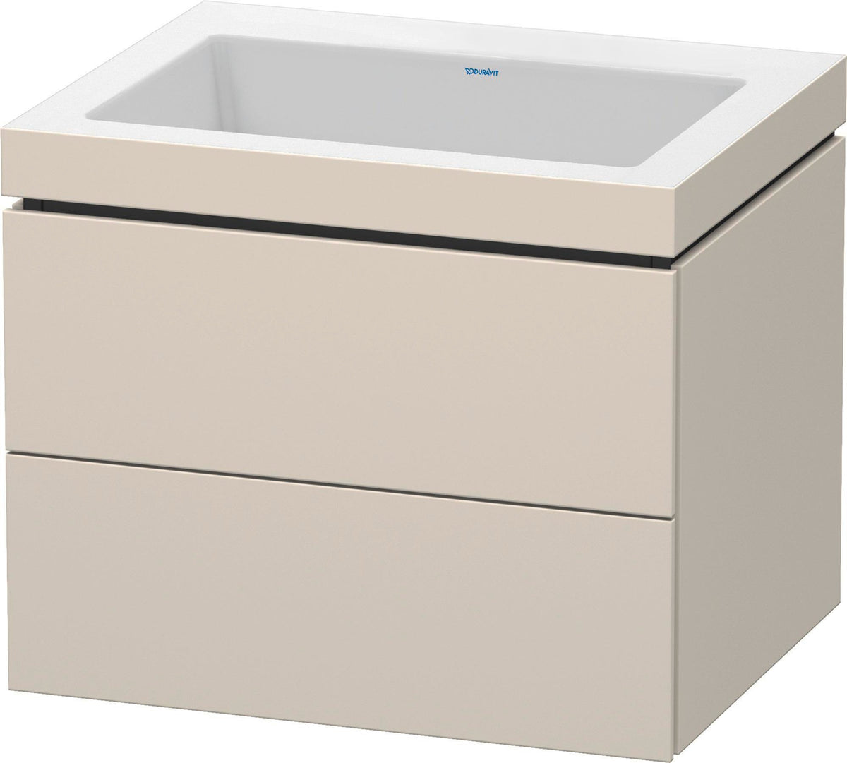 DURAVIT L-Cube c-bonded Waschtischset 600 mm mit Vero Air Waschtisch, 2 Schubkästen, Basalt Matt