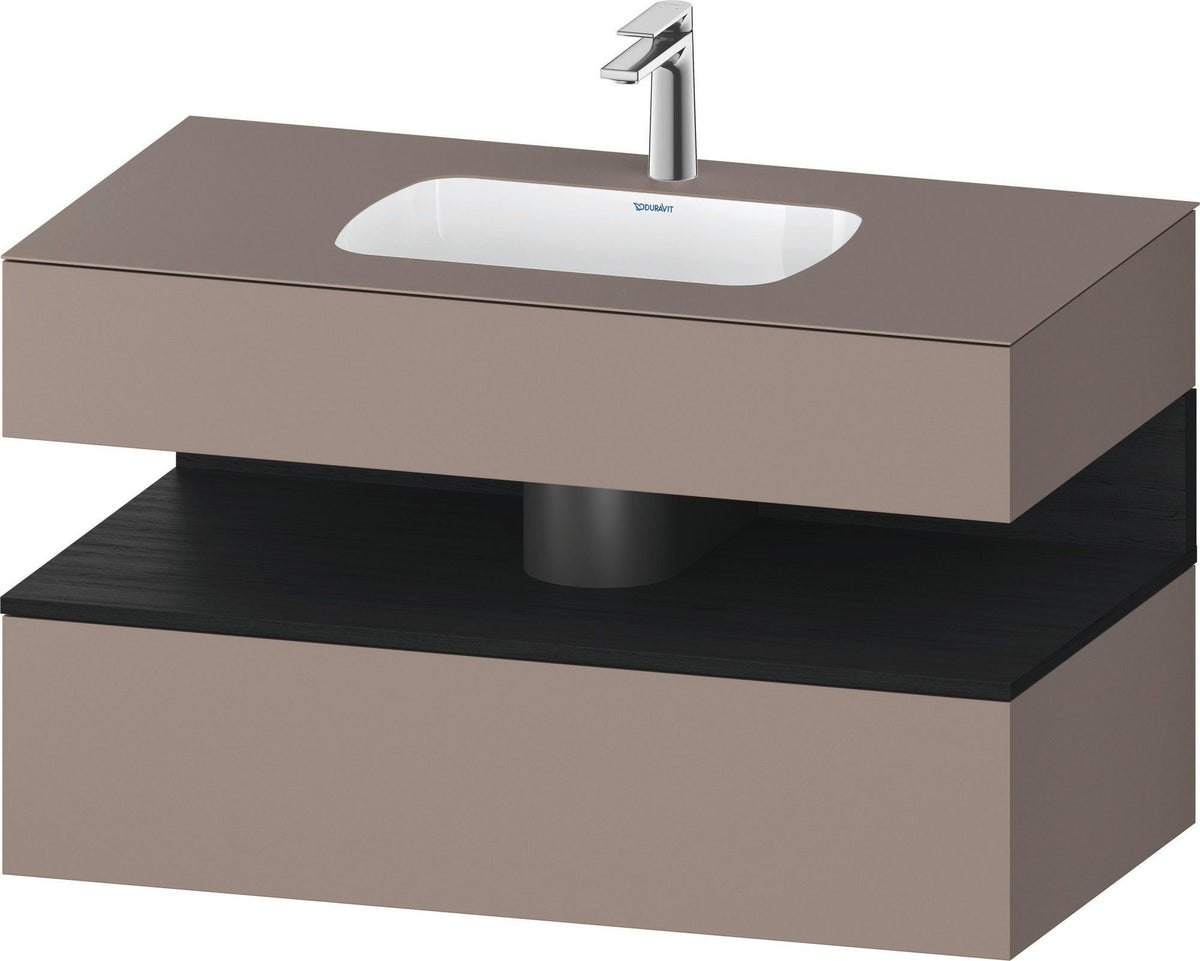 DURAVIT Qatego Einbauwaschtisch mit Konsolenwaschtischunterbau 1000 mm, 1 Auszug, antibakteriell