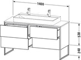 Duravit XSquare Waschtischunterbau 1400 mm mit integriertem Fußgestell, Becken rechts, für Vero Air und DuraSquare