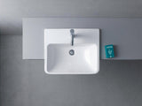 DURAVIT ME by Starck Halbeinbau-Waschtisch 550 mm mit Überlauf, 1 Hahnloch, weiß seidenmatt