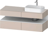 DURAVIT Qatego Konsolenwaschtischunterbau 1400 mm Weiß Matt Eiche Schwarz Matt wandhängend