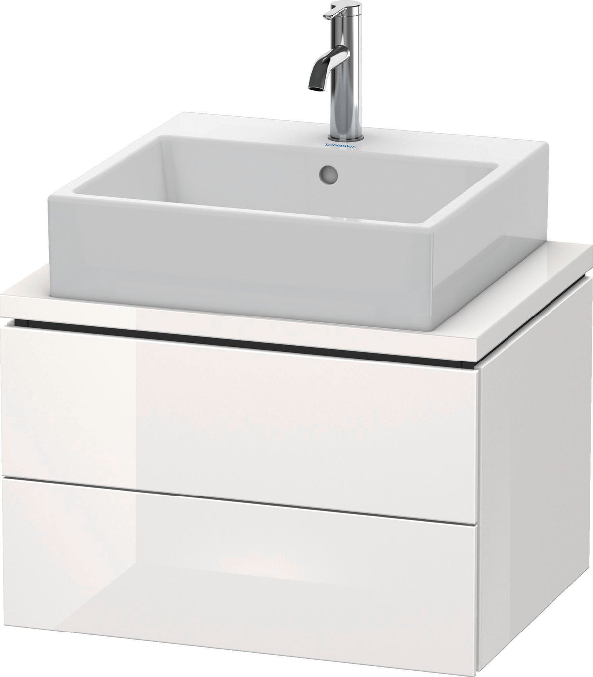 Duravit L-Cube Konsolenwaschtischunterbau 620 mm betongrau matt mit 2 Schubkästen und Tip-On-Technik