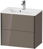 flannel grey hochglanz / Mitteldichte Faserplatte (MDF) / 2Schubk.,schwarz matt/flan.grey
