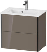 DURAVIT XViu Waschtischunterbau wandhängend 610 mm, 2 Schubladen, champagner matt/weiß matt