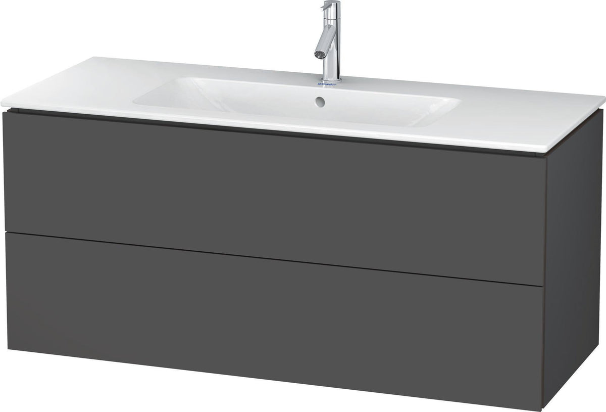 Duravit L-Cube Waschtischunterbau 1220 mm taupe matt mit 2 Schubkästen und Tip-On-Technik