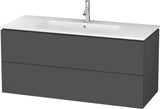 Duravit L-Cube Waschtischunterbau 1220 mm taupe matt mit 2 Schubkästen und Tip-On-Technik