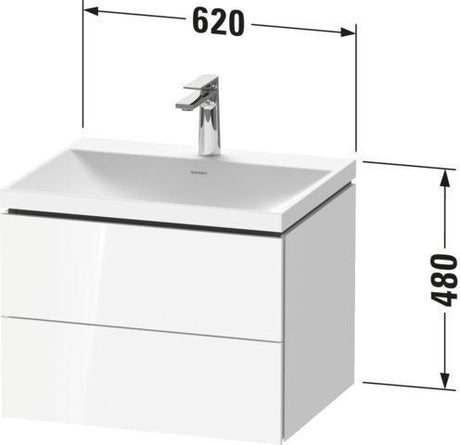 DURAVIT L-Cube Waschtischset 600x480x480 mm Nussbaum Matt mit Tip-on Technik