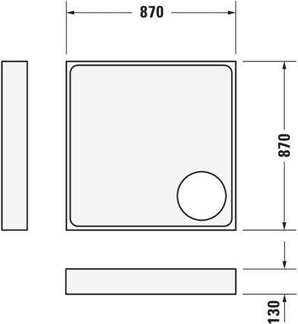 Duravit Starck Slimline Duschwanne 800x800x45 mm Weiß Sanitäracryl quadratisch