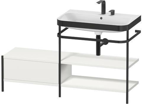 Duravit Waschtischset HAPPY D.2 PLUS 1400x490mm ein Hahnloch taupe supermatt