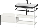 Duravit Waschtischset HAPPY D.2 PLUS 1400x490mm ein Hahnloch taupe supermatt