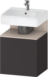 DURAVIT Qatego Waschtischunterbau 490 mm wandhängend, 1 Tür links, Weiß Matt mit Eiche Schwarz Nische