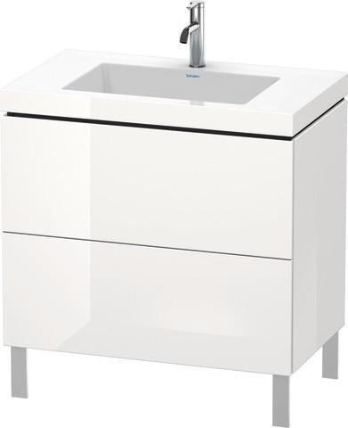 Duravit L-Cube Waschtischset 800x480mm mit Möbelwaschtisch Vero Air, 2 Auszüge, 1 Hahnlochbank, seidenmatt