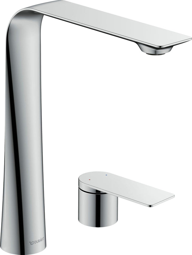 Duravit D.1 2-Loch Waschtischarmatur XL Chrom – 180 mm Ausladung, Keramikmischsystem